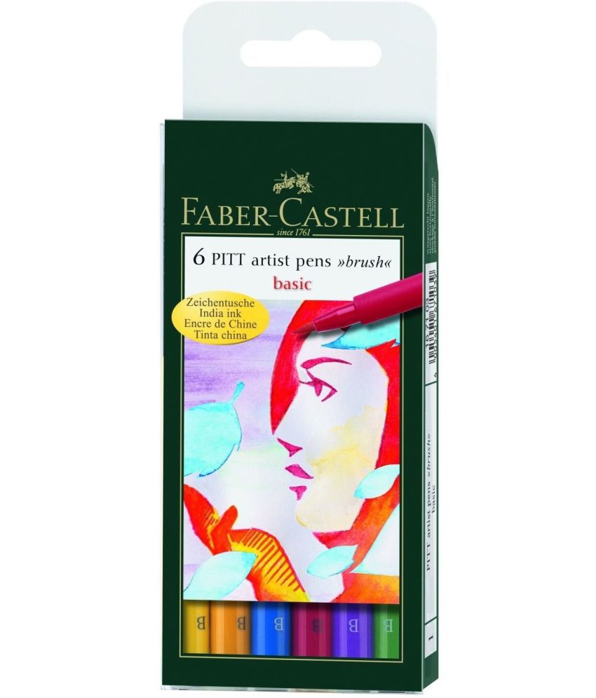    			Faber-Castell Basic Colour Pitt Artist Fineliner Pen (Pack Of 6, Multicolor)