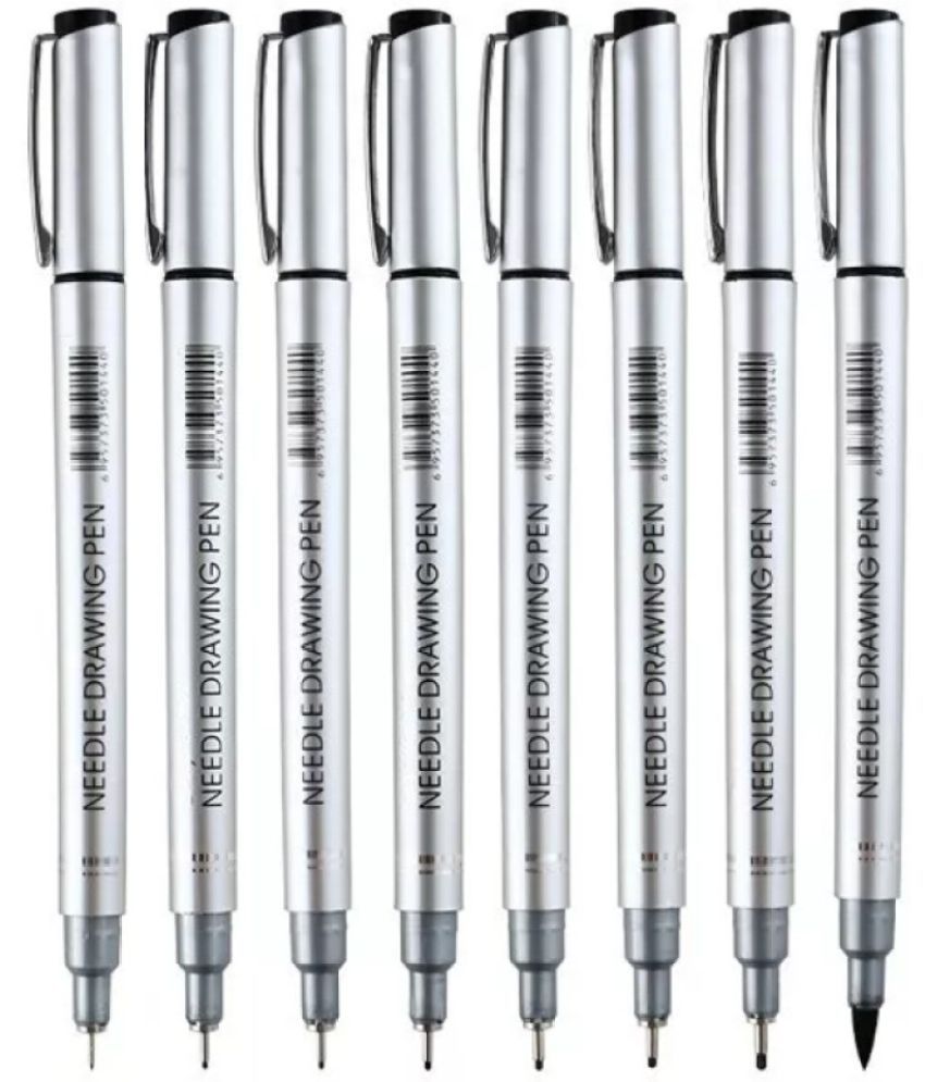     			Gifmor Superior Technical Needle Drawing Pen Set Of 8 Fineliner Pen (Black)