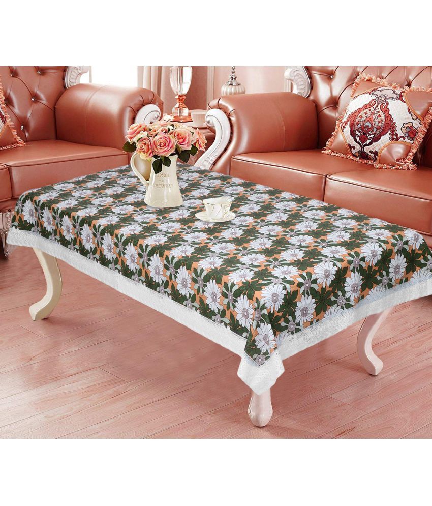     			Printed PVC 4 Seater Rectangle Table Cover ( 152 x 90 ) cm Pack of 1 Green