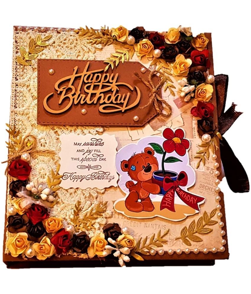     			Handmade Scrapbook - Birthday Theme - Teddy Scrapbook for boy