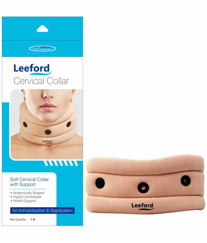     			Leeford Cervical Collar with Soft Collar Support for Immobilization & Stabilized Neck Support-Brown