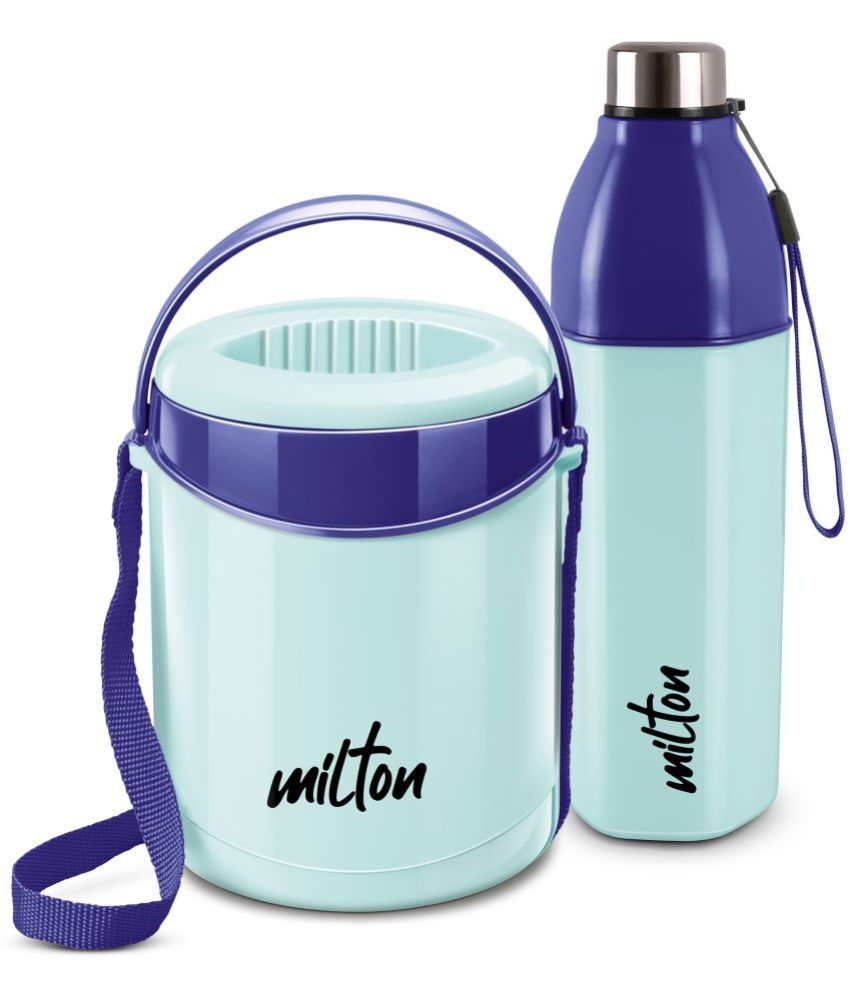     			Milton Essential Gift Set Kool Hexone & Econa Tiffin Blue Stainless Steel Water Bottle 700 mL ( Set of 2 )