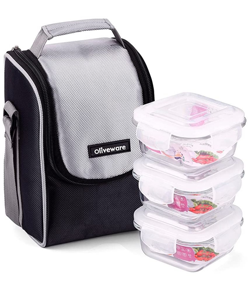     			Oliveware - Plastic Lunch Box 3 - Container ( Pack of 1 )