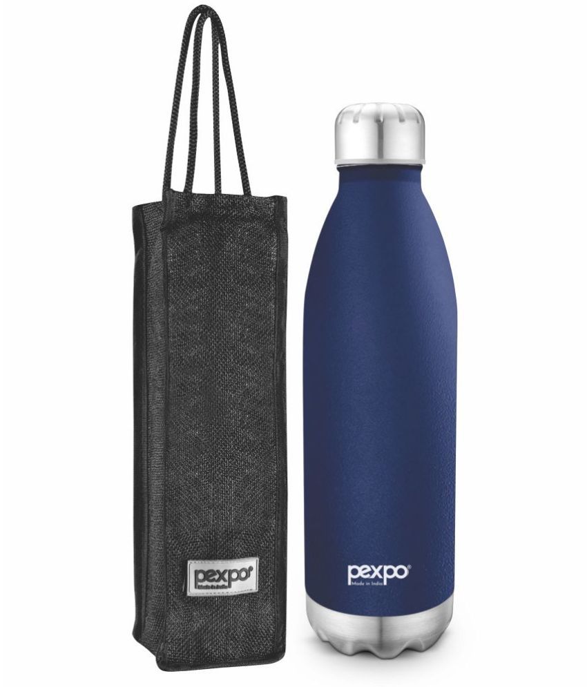     			Pexpo 1800ml 24 Hrs Hot and Cold Flask with Jute-bag, Electro Vacuum insulated Bottle (Pack of 1, Denim Blue)