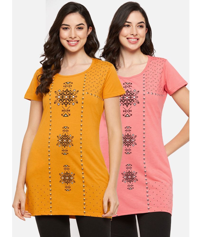     			VERO AMORE - Gold Cotton Blend Regular Fit Women's T-Shirt ( Pack of 2 )