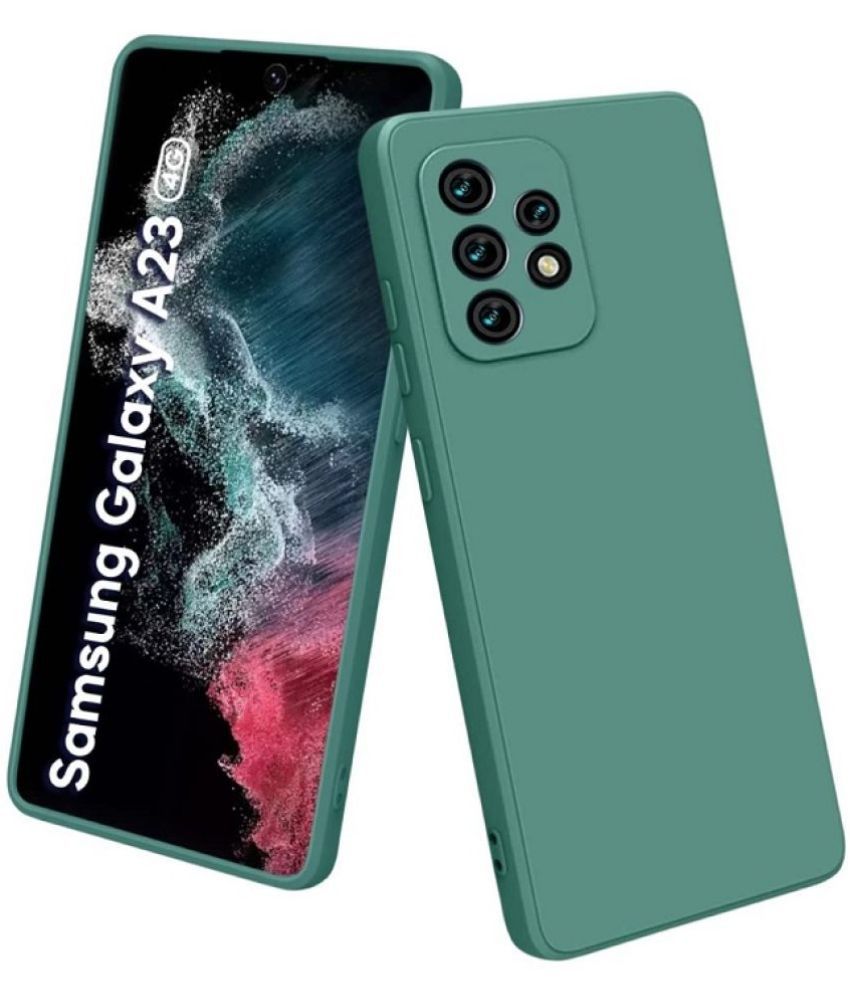     			Case Vault Covers - Green Silicon Plain Cases Compatible For Samsung Galaxy A23 ( Pack of 1 )
