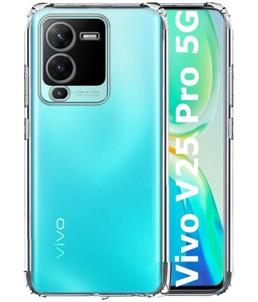     			Case Vault Covers - Transparent Silicon Silicon Soft cases Compatible For Vivo v25 pro ( Pack of 1 )
