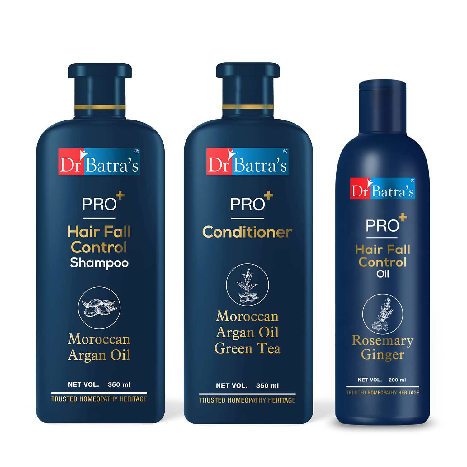     			Dr Batra's Pro+ Hair Fall Control Shampoo, Pro+ Conditioner And Pro+ Hair Fall Control Oilpack Of 3
