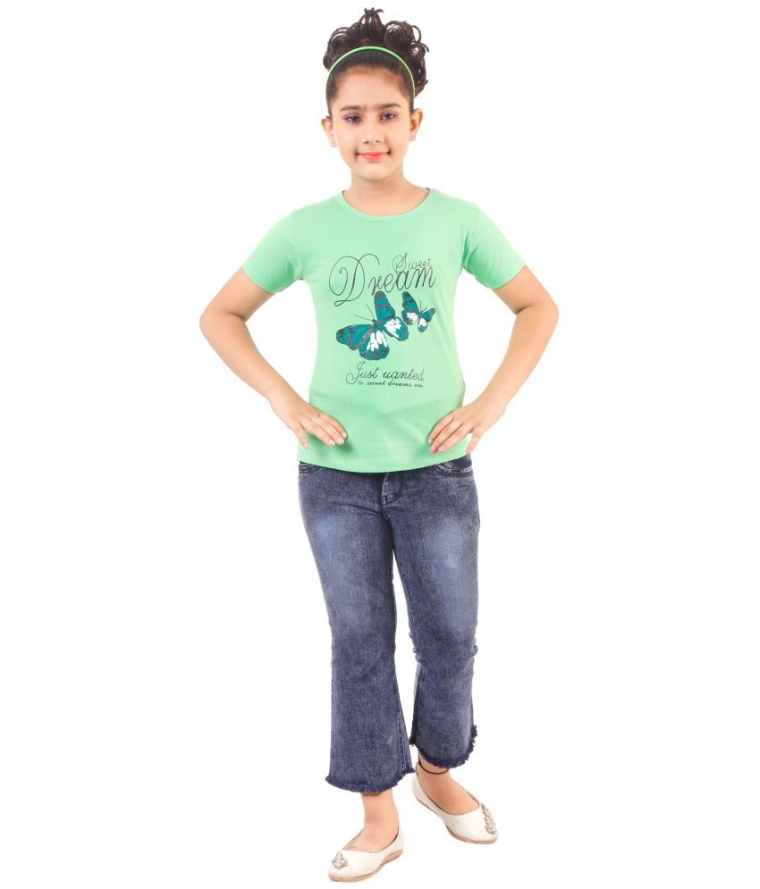     			STYLOKIDS - Green Cotton Girls T-Shirt ( Pack of 1 )
