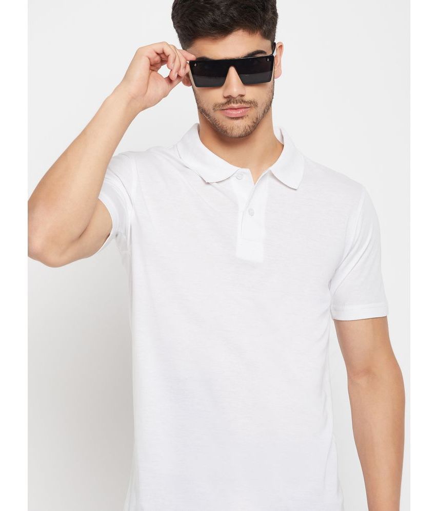     			UNIBERRY - White Cotton Blend Regular Fit Men's Polo T Shirt ( Pack of 1 )