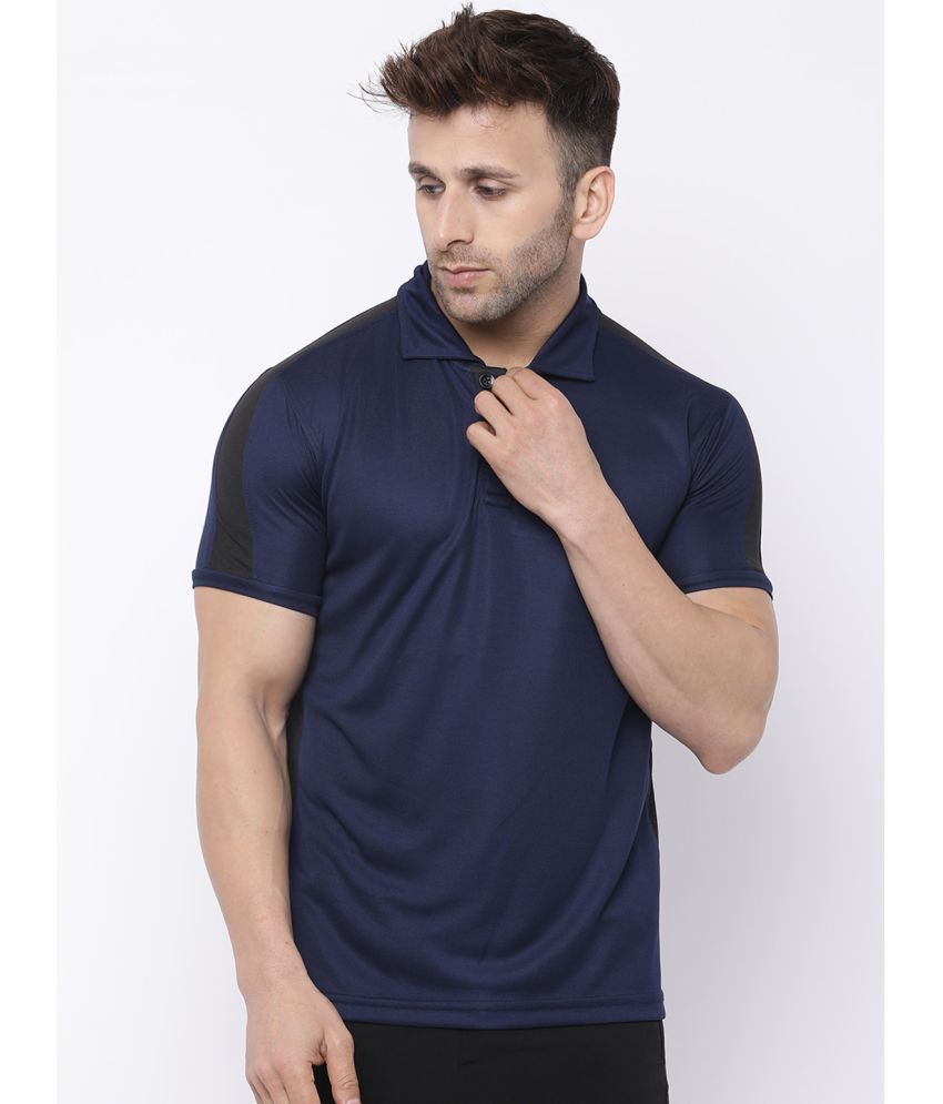    			Chkokko - Navy Polyester Regular Fit Men's Sports T-Shirt ( Pack of 1 )