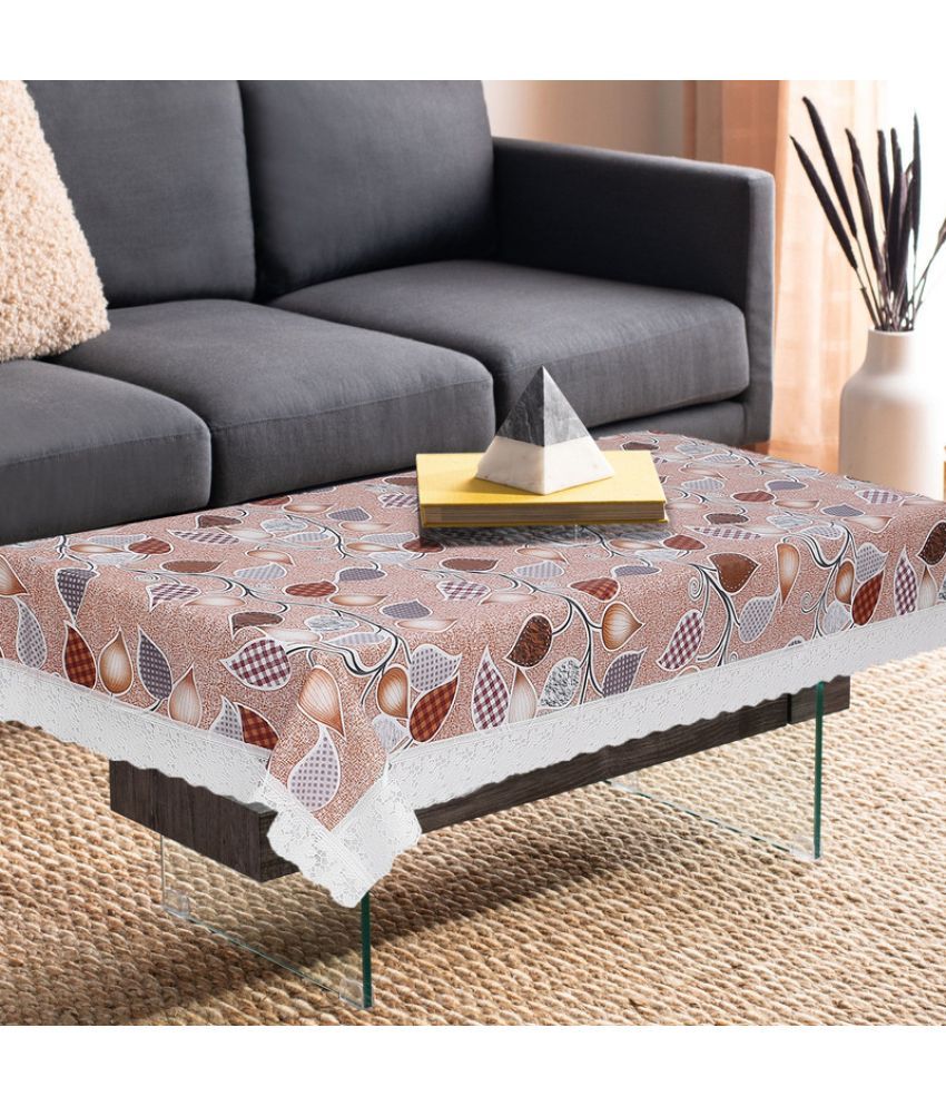     			Printed PVC 4 Seater Rectangle Table Cover ( 150 x 92 ) cm Pack of 1 Beige