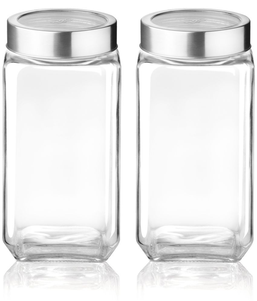     			Treo By Milton Cube Storage Glass Jar, Set of 6, 1800 ml Each, Transparent