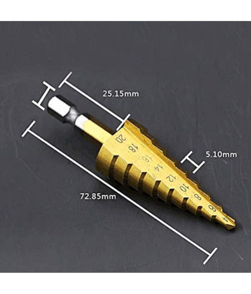     			Rangwell 4-20mm Large HSS Steel Step Cone Drill Countersink Titanium Bit Set Hole