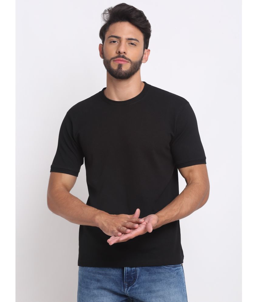     			SelFusion - Black Cotton Regular Fit Men's T-Shirt ( Pack of 1 )
