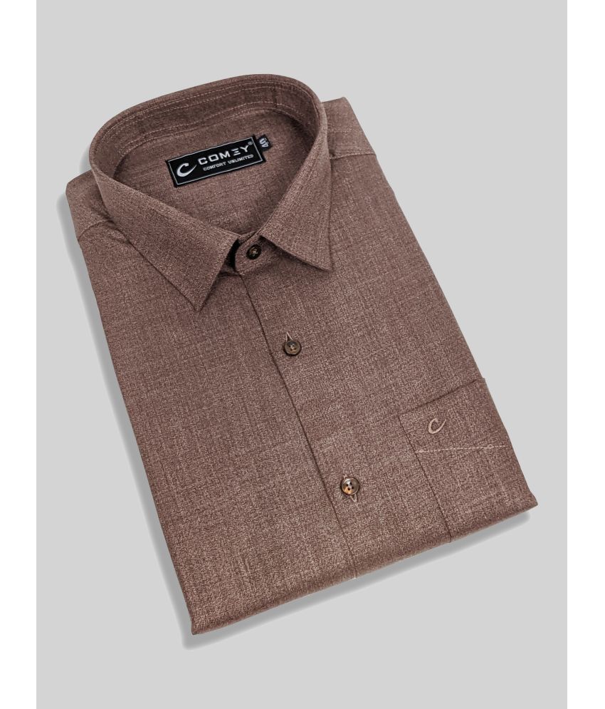     			Comey - Brown Cotton Blend Regular Fit Men's Formal Shirt ( Pack of 1 )