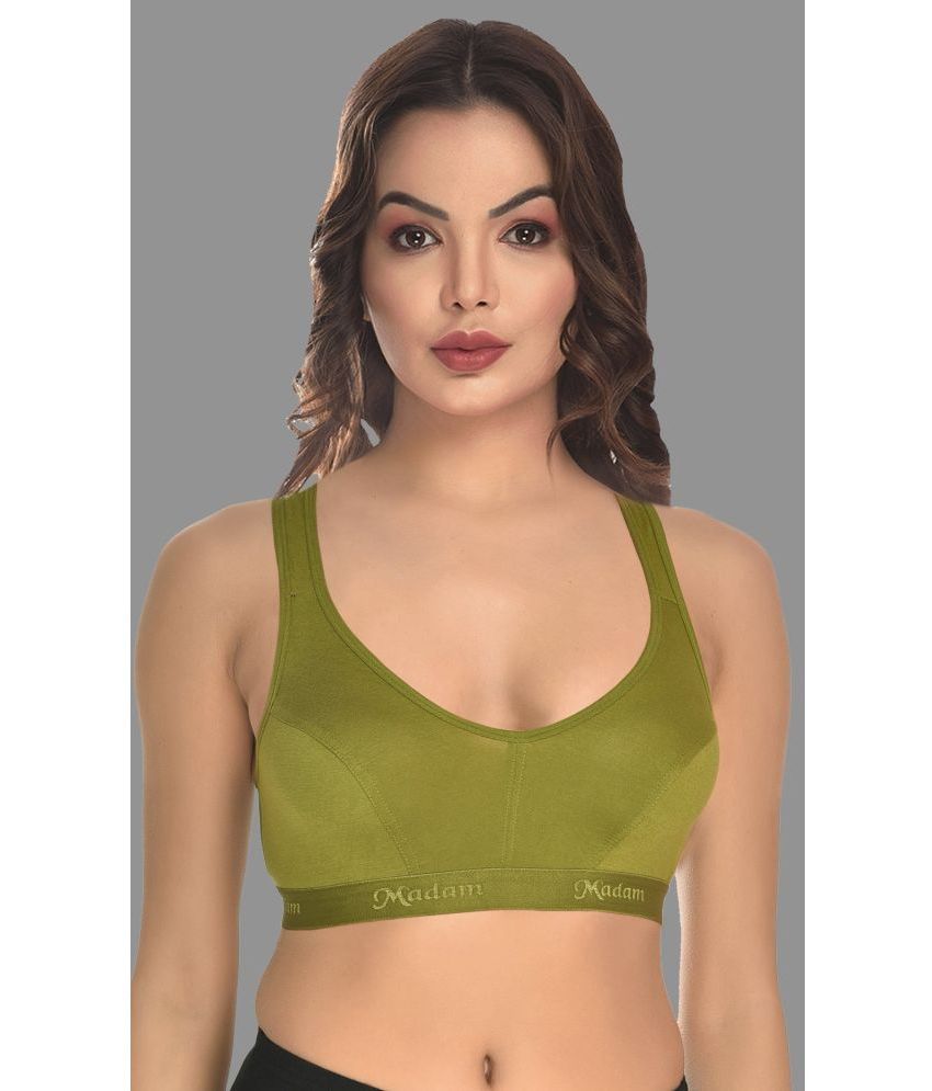     			Madam - Green Lycra Non Padded Women's Everyday Bra ( Pack of 1 )