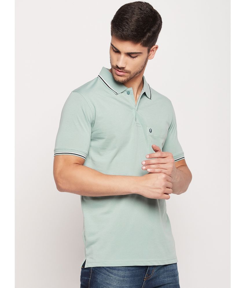     			UNIBERRY - Sea Green Cotton Blend Regular Fit Men's Polo T Shirt ( Pack of 1 )