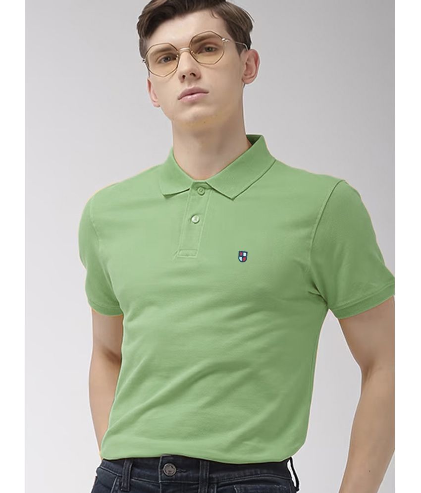     			ADORATE - Lime Green Cotton Blend Regular Fit Men's Polo T Shirt ( Pack of 1 )