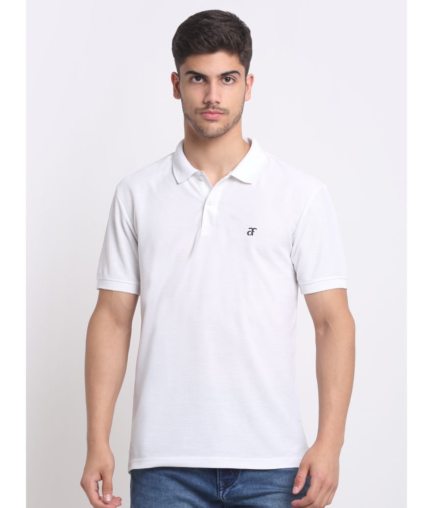     			Affordable AF - White Cotton Blend Regular Fit Men's Polo T Shirt ( Pack of 1 )