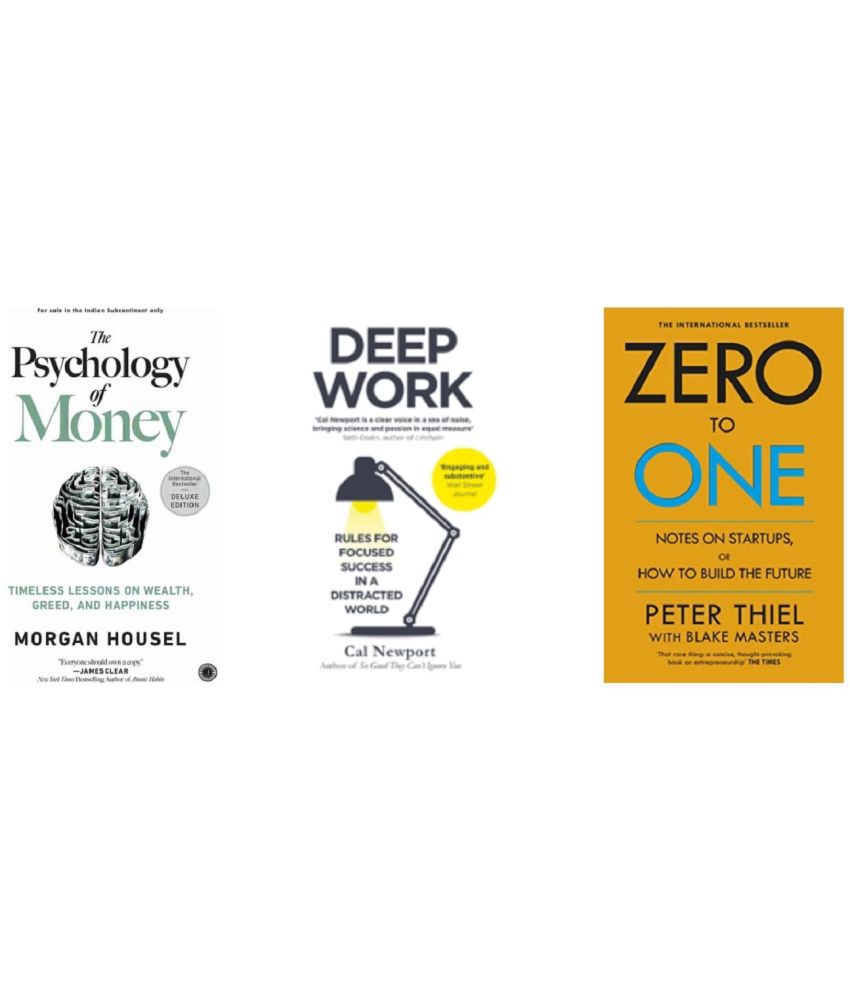     			( Combo Of 3 Books ) The Psychology of Money & Zero To One & Deep Work English Edition Paperback Book By - ( Morgan Housel , Thiel Peter , Newport, Cal )