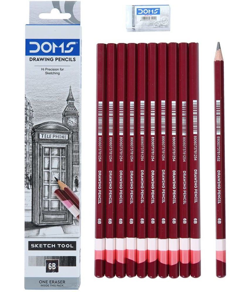     			Doms Drawing & Sketching- Grade 6B Pencil (Pack Of 80)