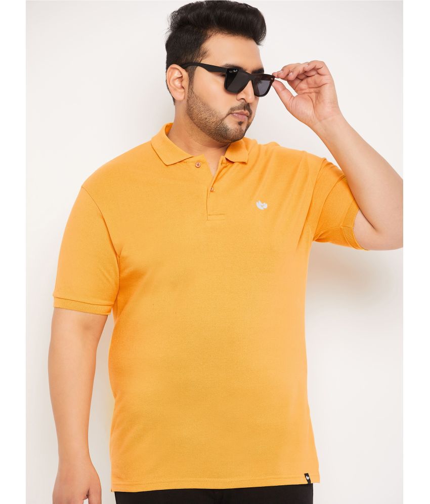NUEARTH - Mustard Cotton Blend Regular Fit Men's Polo T Shirt ( Pack of 1 )