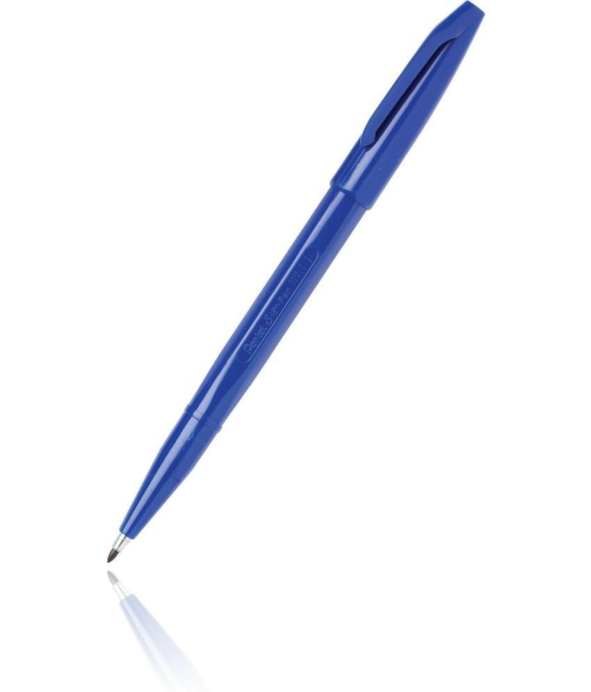     			Pentel Brush Sign Pen Fibre Tip Nib Sketch Pens (Set Of 6, Blue)