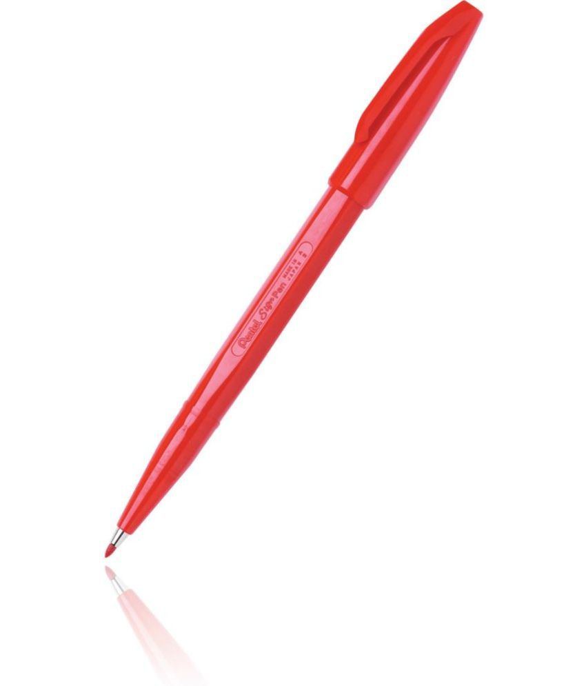     			Pentel Brush Sign Pen Fibre Tip Nib Sketch Pens (Set Of 6, Red)