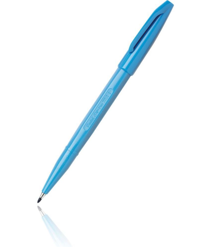     			Pentel Brush Sign Pen Fibre Tip Nib Sketch Pens (Set Of 6, Sky Blue)