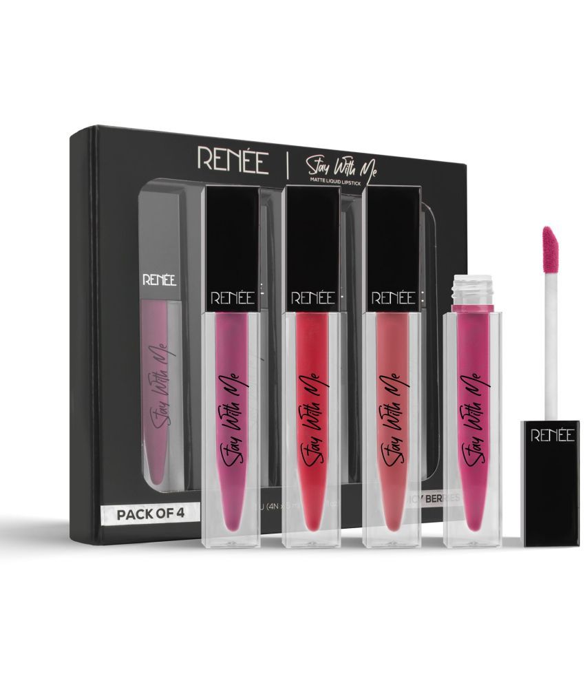     			RENEE Stay With Me Set of 4 - Juicy Berries, Long lasting, Light Weight, Smudge Proof, 5ml each