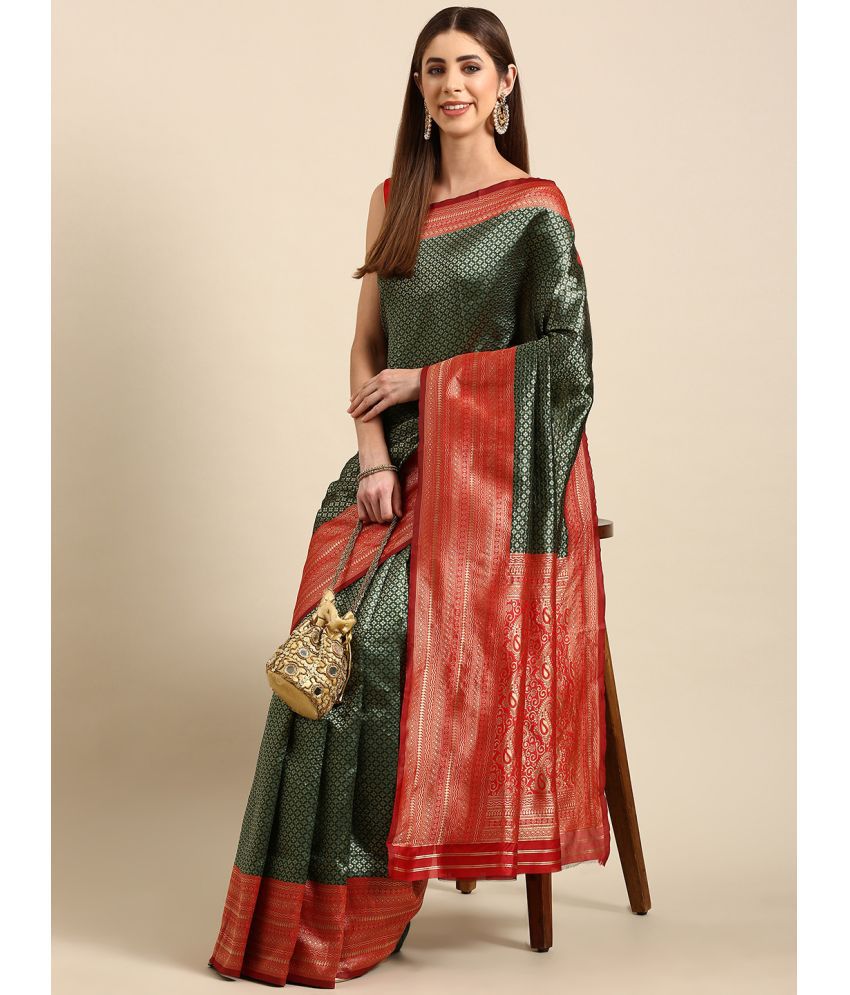     			SHANVIKA - Green Art Silk Saree With Blouse Piece ( Pack of 1 )