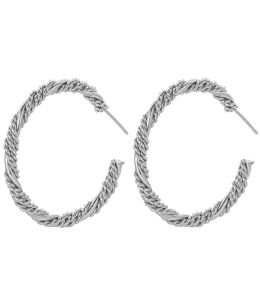     			Scintillare by Sukkhi - Silver Hoops Earrings ( Pack of 1 )