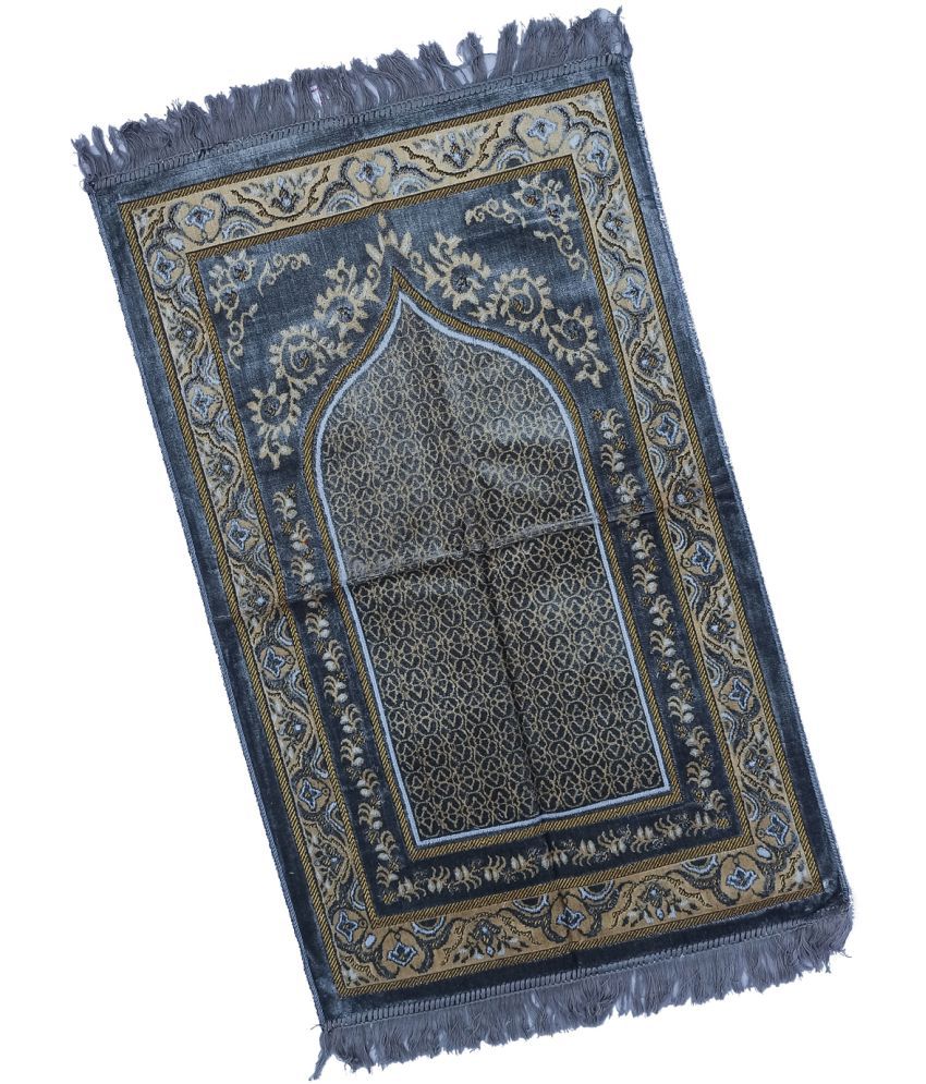     			ADIRNY Gray Single Velvet Prayer Mat ( 110 X 70 cm )