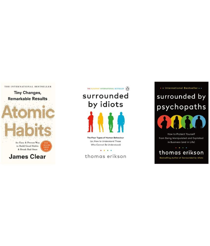     			( Combo of 3 Books ) Atomic Habits & Surrounded by Idiots & Surrounded by Psychopaths Paperback Book By James Clear , Thomas Erikson