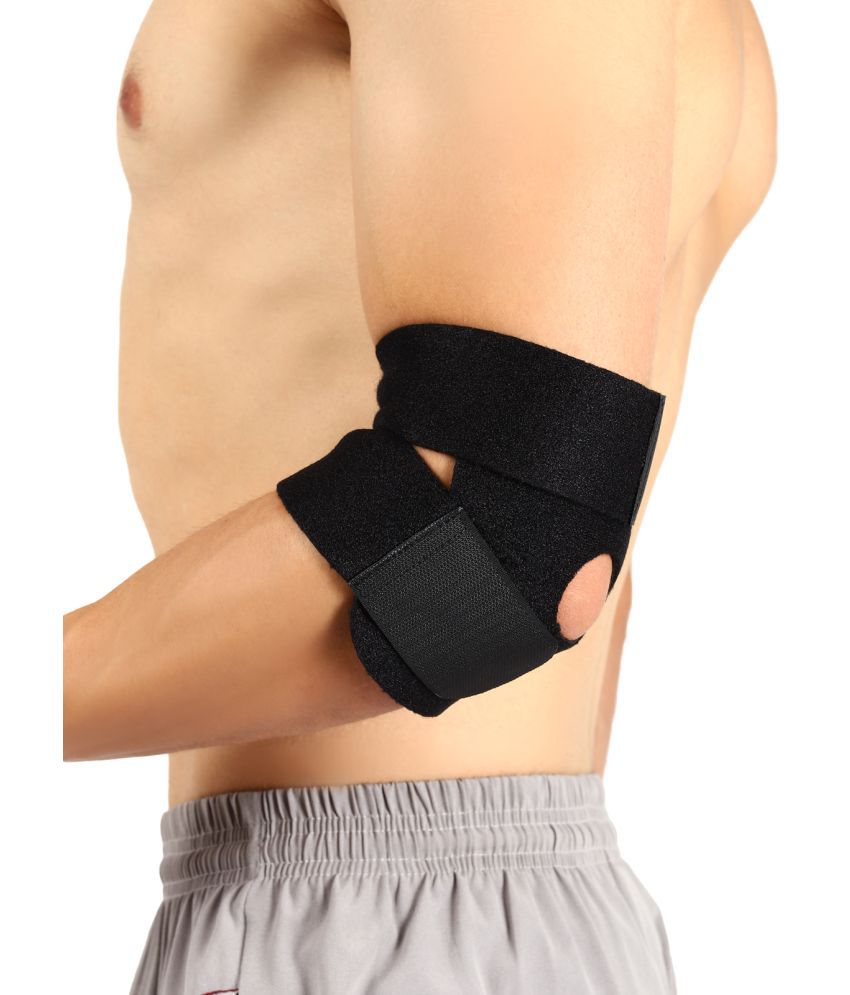     			Fitmonkey - Black Neoprene Elbow Support For Gym Fitness Workout (Pack Of 1)