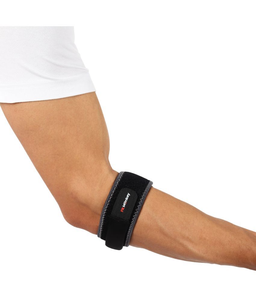     			Fitmonkey - Black Neoprene Tennis Arm/Elbow Strap Brace For Gym Fitness Workout (Pack Of 1)