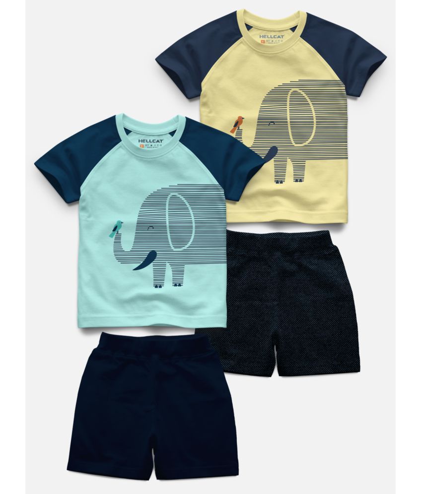     			HELLCAT Pack of 2 Baby Boys Cotton Blend T-Shirt & Shorts ( Multi )