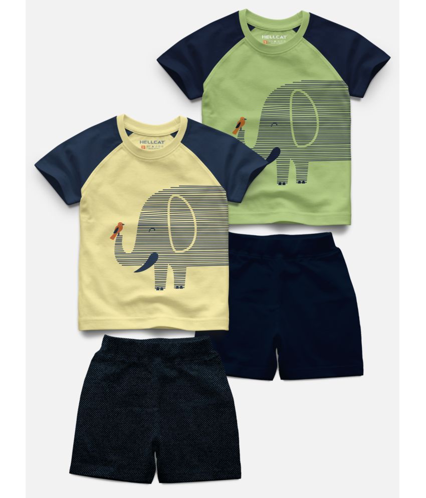     			HELLCAT Pack of 2 Baby Boys Cotton Blend T-Shirt & Shorts ( Multicolor )