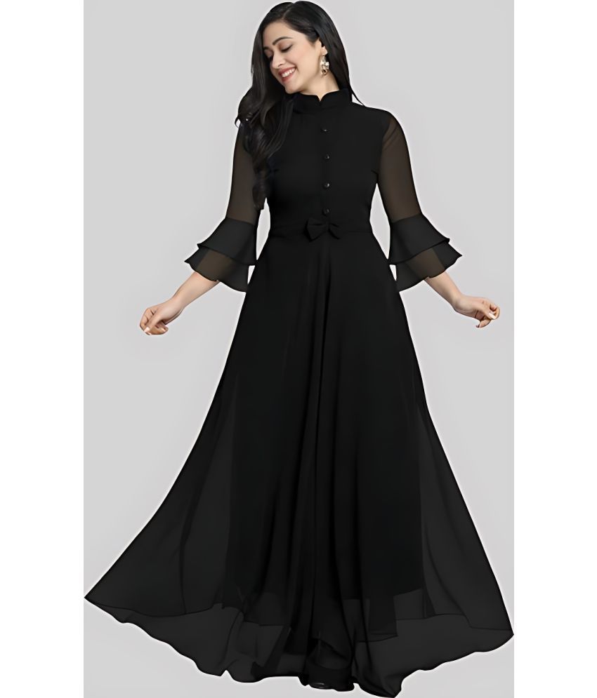     			JASH CREATION - Black Georgette Women's Gown ( Pack of 1 )