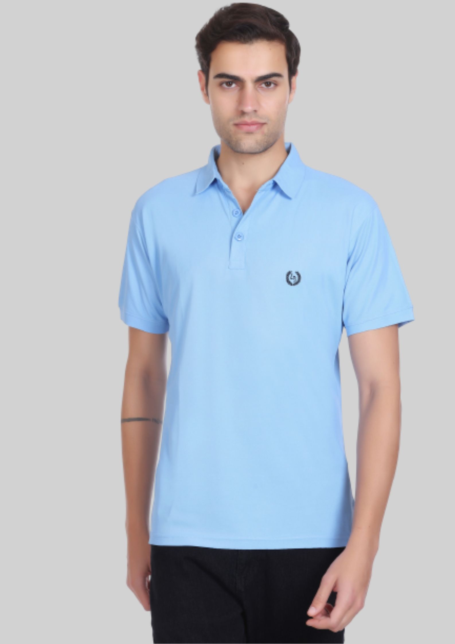     			LEEBONEE - Light Blue Cotton Blend Regular Fit Men's Polo T Shirt ( Pack of 1 )