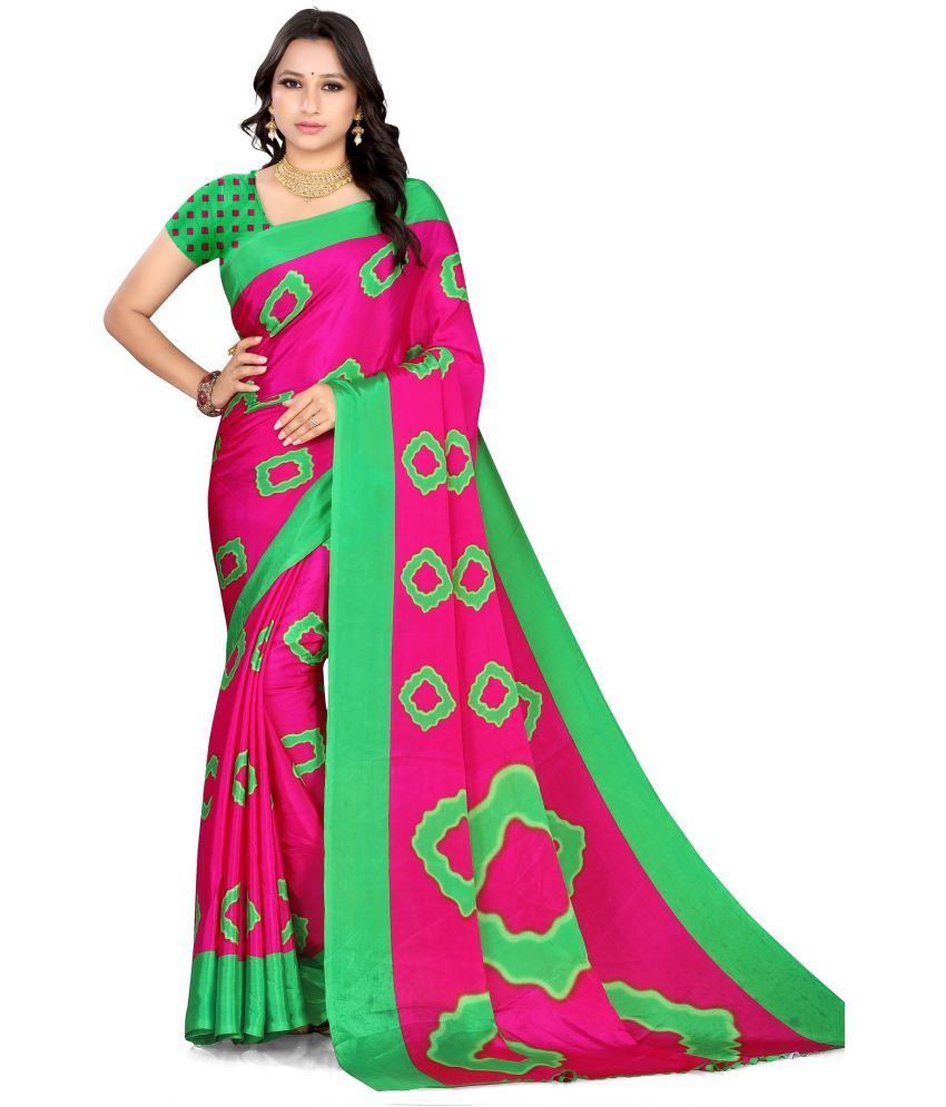     			LEELAVATI - Pink Crepe Saree With Blouse Piece ( Pack of 1 )