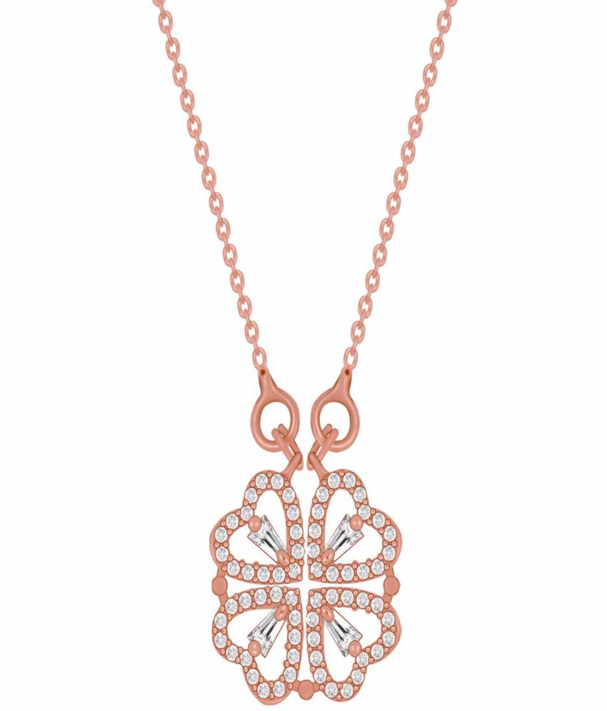     			Silver Shine - Rose Gold Pendant set ( Pack of 1 )