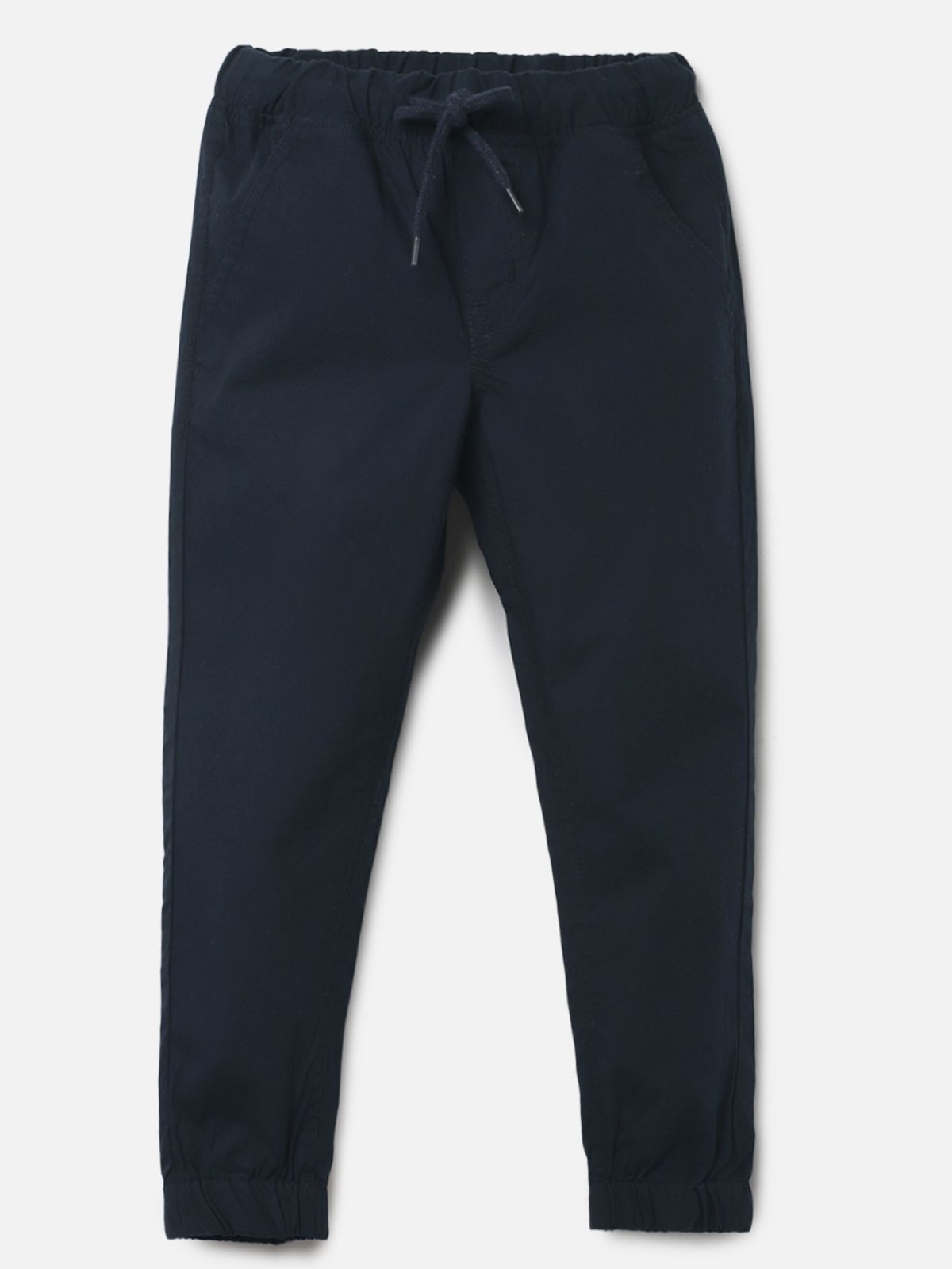     			UrbanMark Junior Boys 100% Cotton Navy Blue Regular Fit Jogger