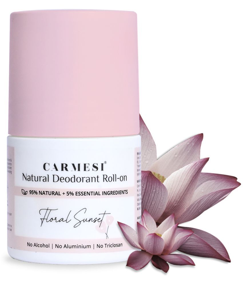     			Carmesi Natural Deodorant Roll-on for Women | 95% Natural Ingredients | Controls Sweat & Odour All Day | No Aluminium | No Triclosan Floral Sunset | 50 ml