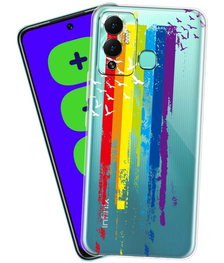     			Fashionury - Multicolor Printed Back Cover Silicon Compatible For Infinix Hot 12 Play ( Pack of 1 )