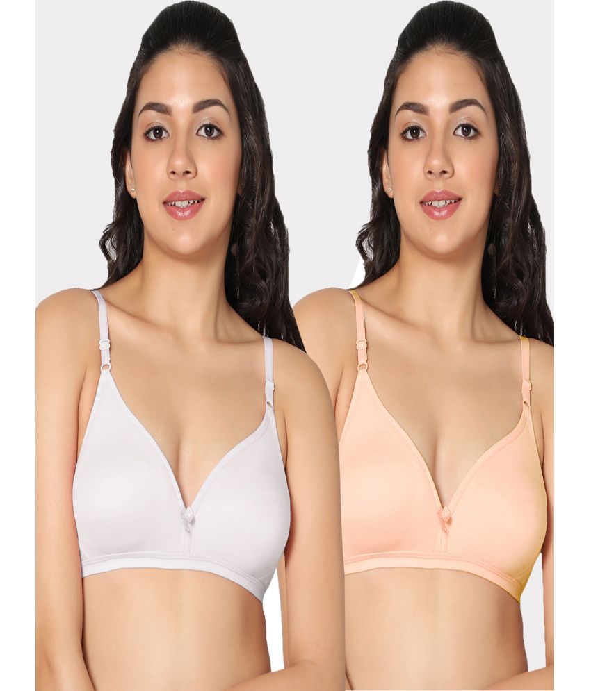     			IN CARE LINGERIE - Multicolor Cotton Non Padded Women's T-Shirt Bra ( Pack of 2 )