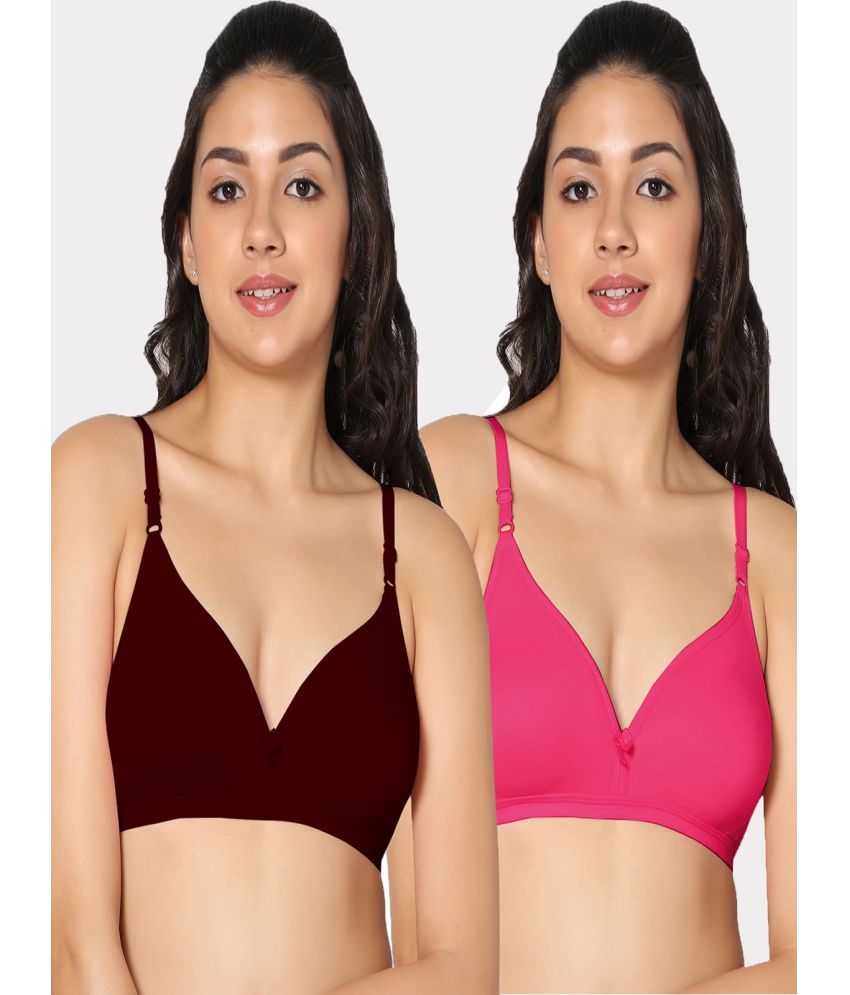     			IN CARE LINGERIE - Multicolor Cotton Non Padded Women's T-Shirt Bra ( Pack of 2 )