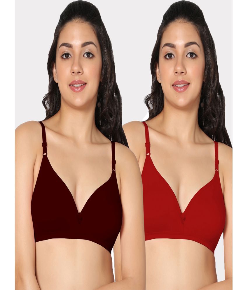     			IN CARE LINGERIE Pack of 2 Cotton Non Padded Women's T-Shirt Bra ( Multicolor )