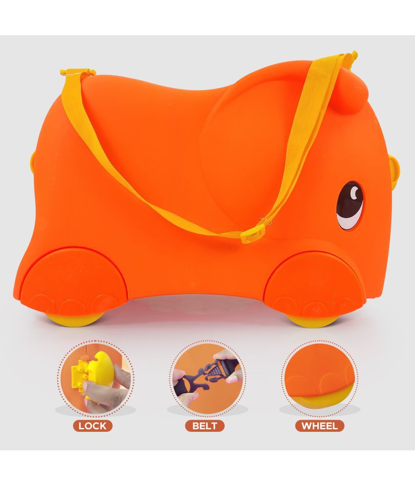    			NHR Kids Ride-on Suitcase Trunkii Toddler Carry-On Hand Luggage Scooter Fun Wheeled Ride-on Suitcase Bag For Child, Children, Unisex Kids (Orange)